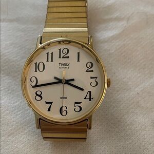 Vintage Timex Easy Reader Gold Watch with White Dial - RETRO Elegant Chic